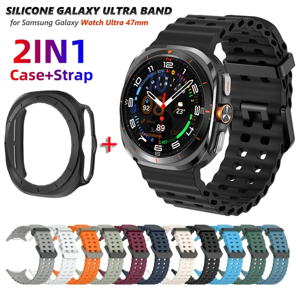 

Сменный ремешок для Samsung Galaxy Watch 7 Ultra 47 мм, силиконовый браслет для Galaxy Watch 7 Ultra, аксессуары для наручных часов