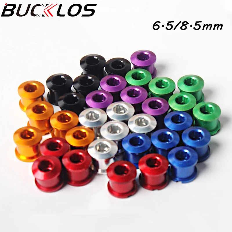 BUCKLOS Bike Chainring Bolts Single/Double Speed Chainwheel Screws 6.5/8.5mm Bicycle Crankset Bolts 4/5pcs Gear Bolts A Lot