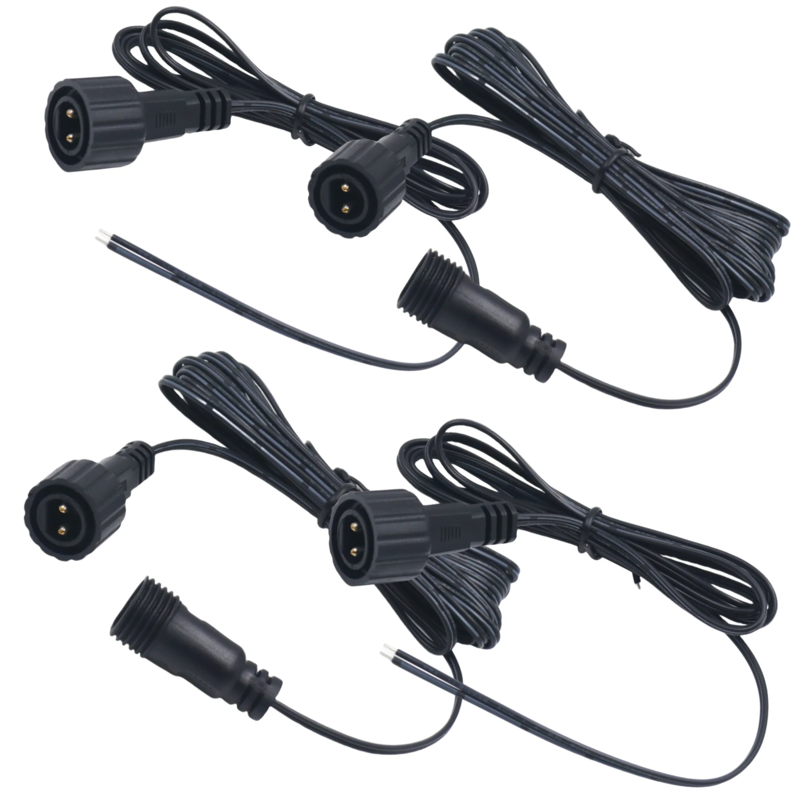 3M IP67 Waterproof Cord Extension Cable For Solar Panel 1.2M 2Pin Black Wire Male LED Connector 2pcs 5pcs 10pcs 20pcs