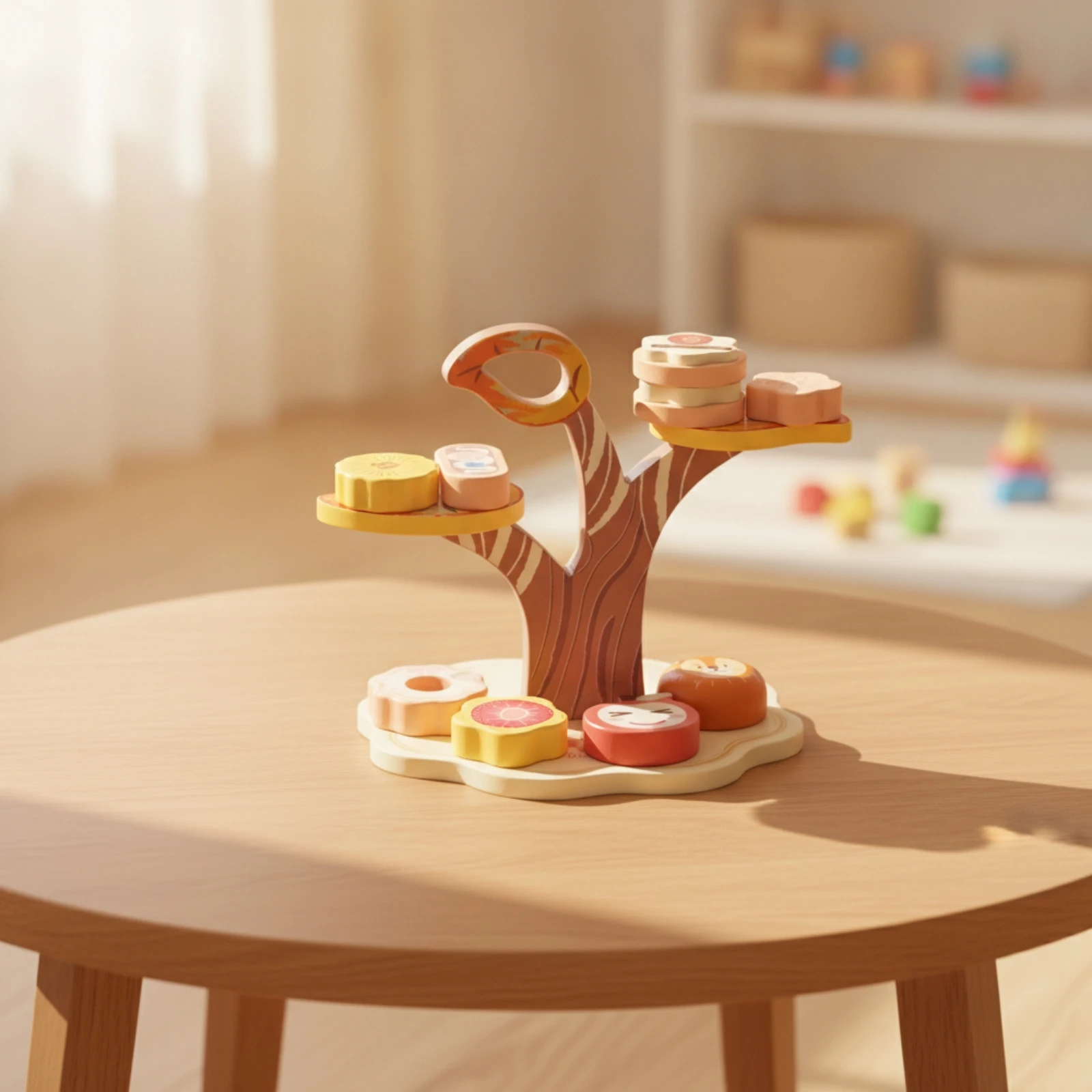 Stacking Tree Developmental Wooden Tree Toy Toy with Wooden Blocks Educational Imaginative for Toddlers, Playroom, Nursery