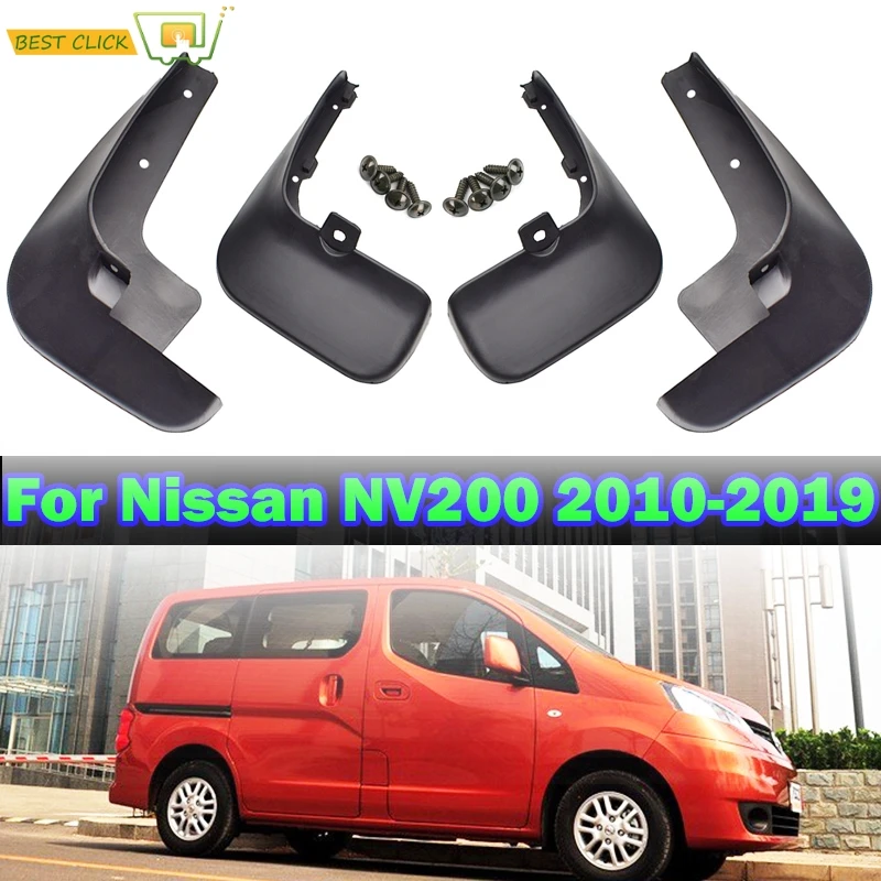 4Pcs Soft plastic Flexible Mud Flaps Splash Guards For Nissan NV200 Vanette Evalia 2010-2019 4PCS Mudguards Front Rear