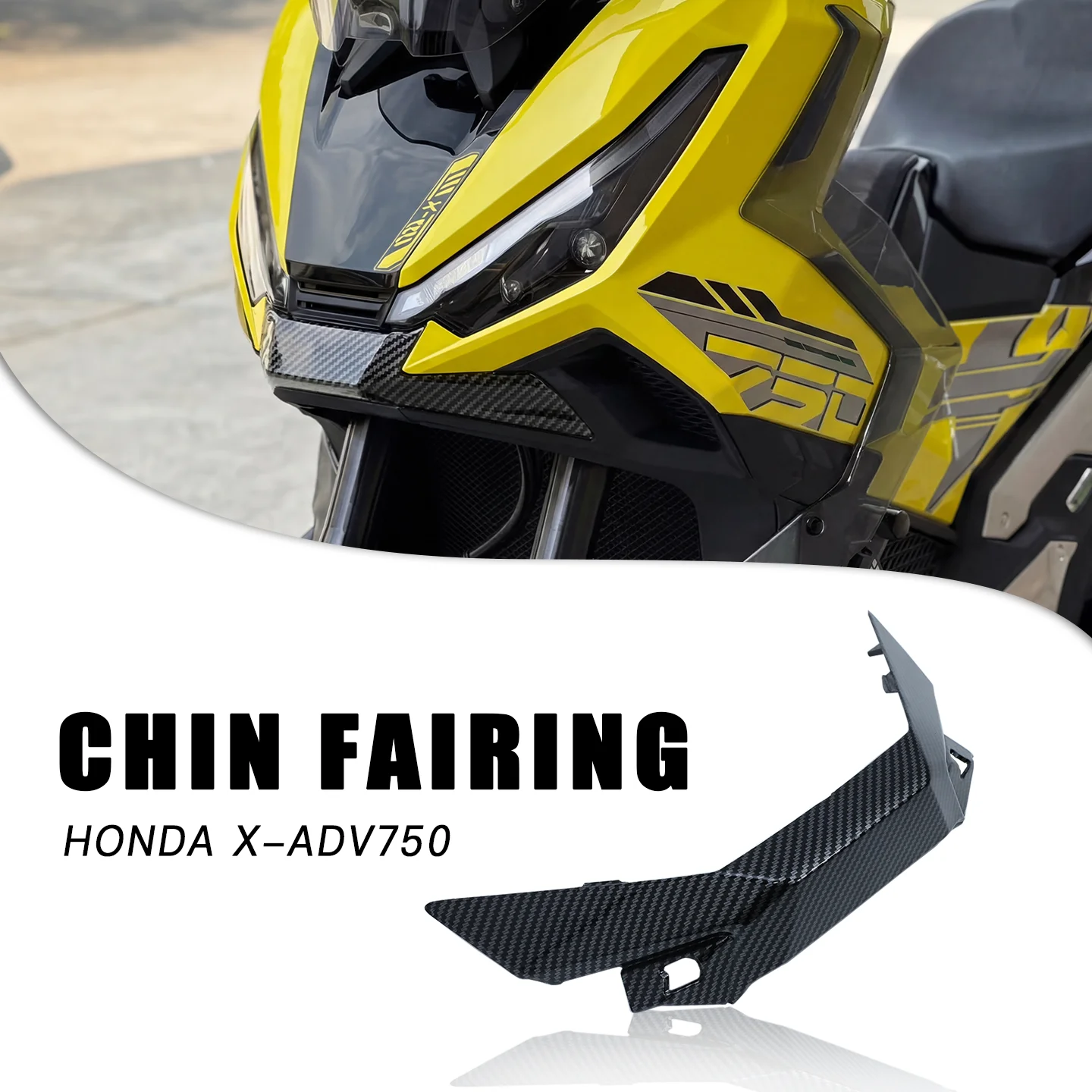 

For Honda X-ADV750 XADV 750 2025 2026 Motorcycle Carbon Fiber Look Chin Fairing Front Lower Spoiler Cover Guard Protector Access