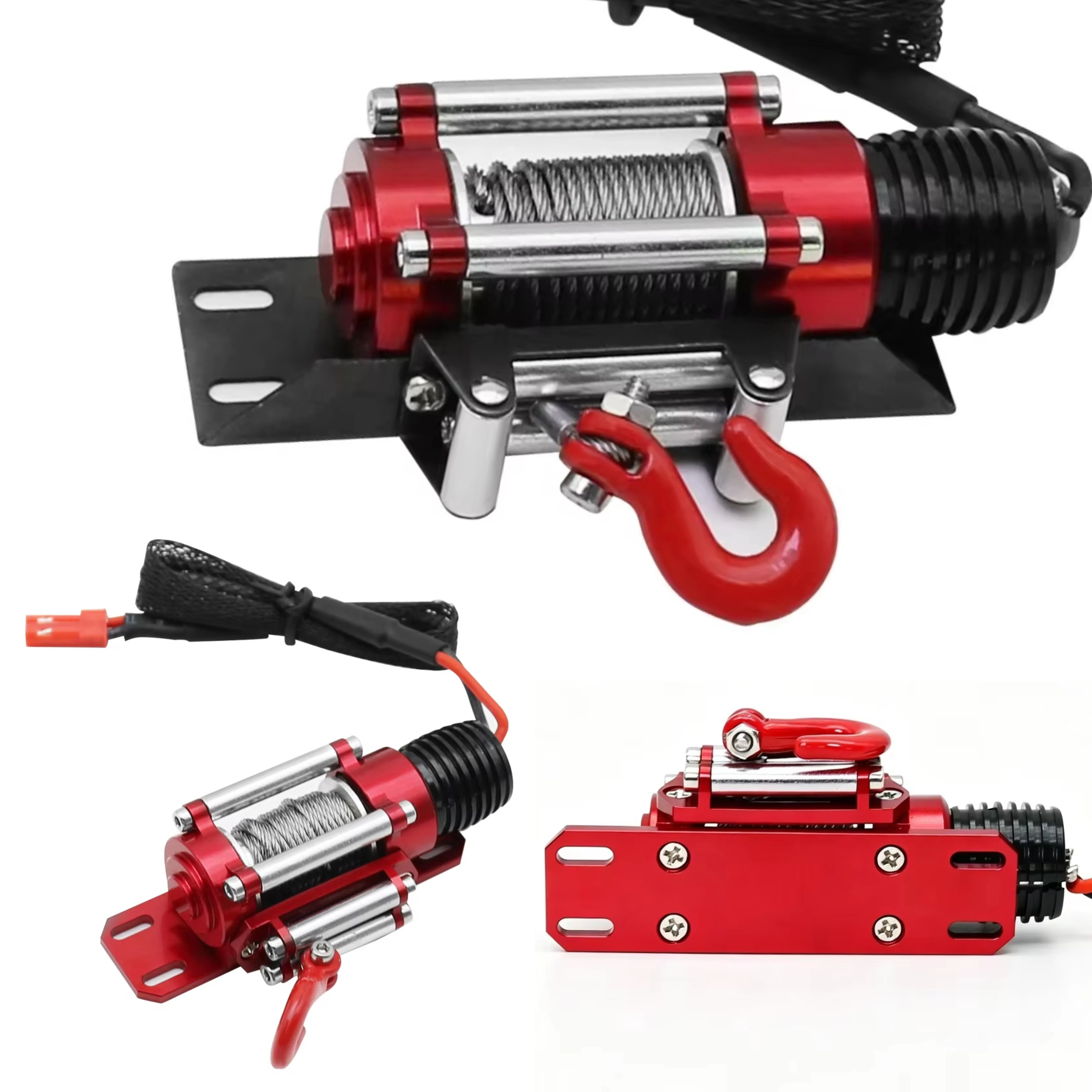 Metal Automatic Simulated Winch Upgrade Parts for 1/10 1/12 RC Crawler Axial SCX10 III 90046 D90 TRX4 TRX‑6 D110 Redcat