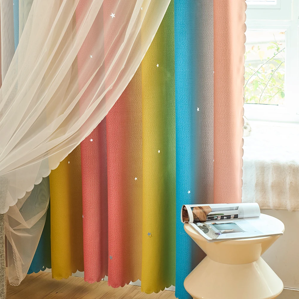 قطعة واحدة من ستائر شفافة ذات طبقة مزدوجة دافئة - ألوان متعددة، تخلق أجواءً مريحة لغرفة المعيشة وغرفة النوم