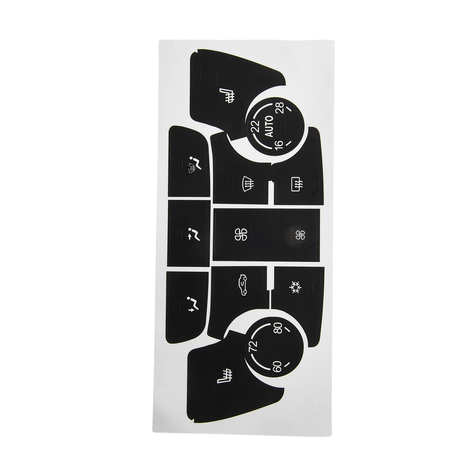 For Buick Verano HVAC Climate Control White Lettering Push Button Replacement Vinyl Button Overlay Black Decal Sticker