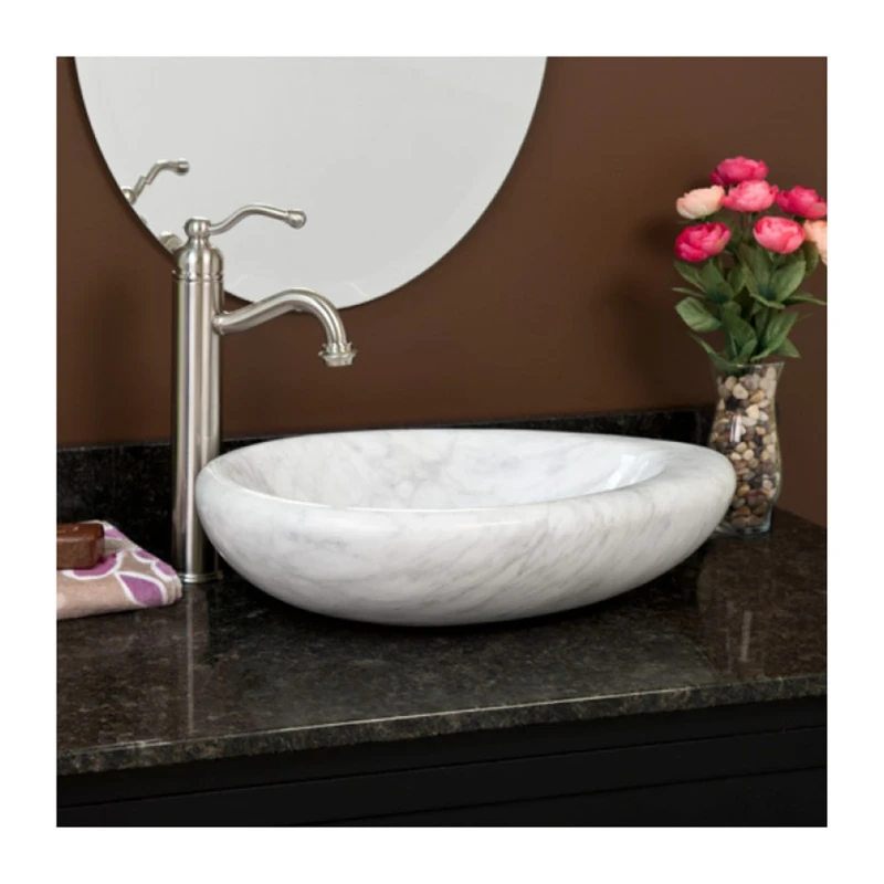 Luxury Design Various Teardrop-Shape Carrara Marble Vessel Sink Stone Washbasin