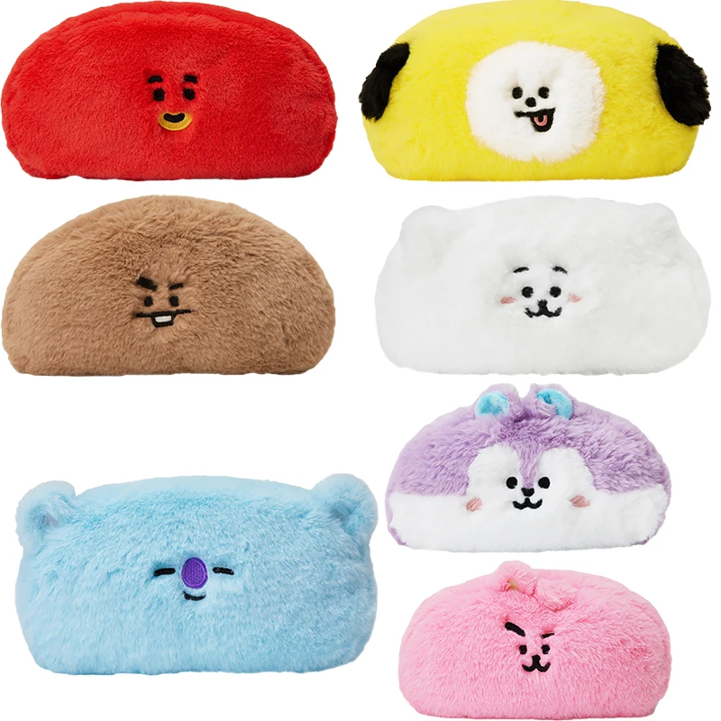 Line Friends Anime Bt21 Plush Tissue Box Kawaii Chimmy Mang Cooky Koya Desktop Doll Plushie Tissue Holder Case Paper Storage Box