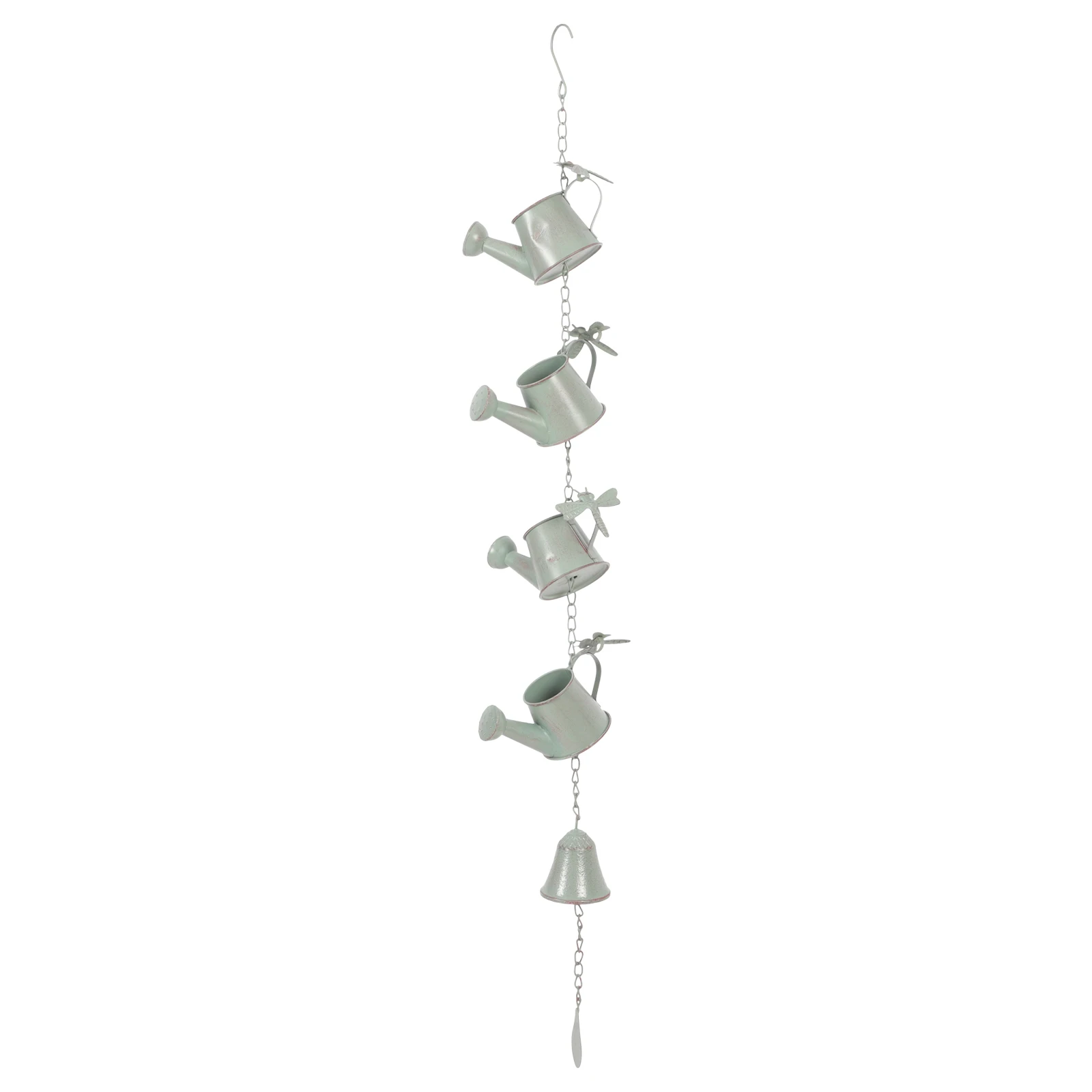 

Metal Rain Chain Green Aged Hanging Water Spout Drainage Design Stable Structure Anti Rust Process Easy Installation Long
