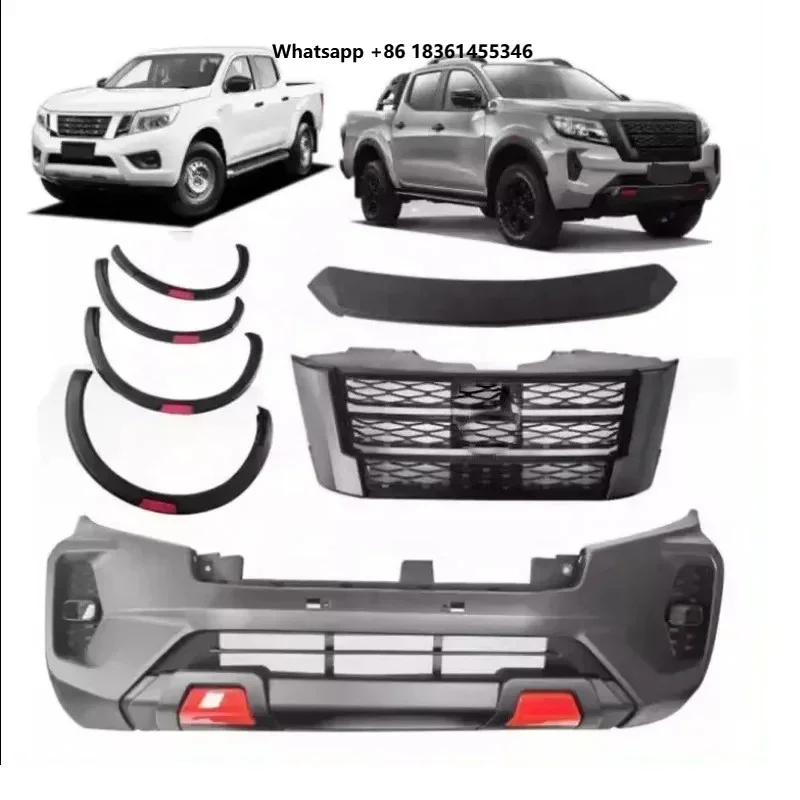

For Np300 2016+ Upgr To 2021 HW 4X4 Offroad Car Bodykit Front Bumper Grille Facelift Body Kit