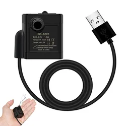 Mini bomba de água USB para Pet, filtro DIY aquário, baixo ruído, motor sem escova, ciclo de água submersível, acessórios