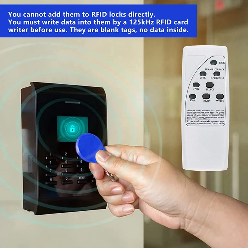 Копировальный аппарат RISE-Handheld RFID ID Card, 125 кГц EM4305 RFID ID Card Reader,125 кГц RFID брелок + 125 кГц RFID смарт-карта приближения