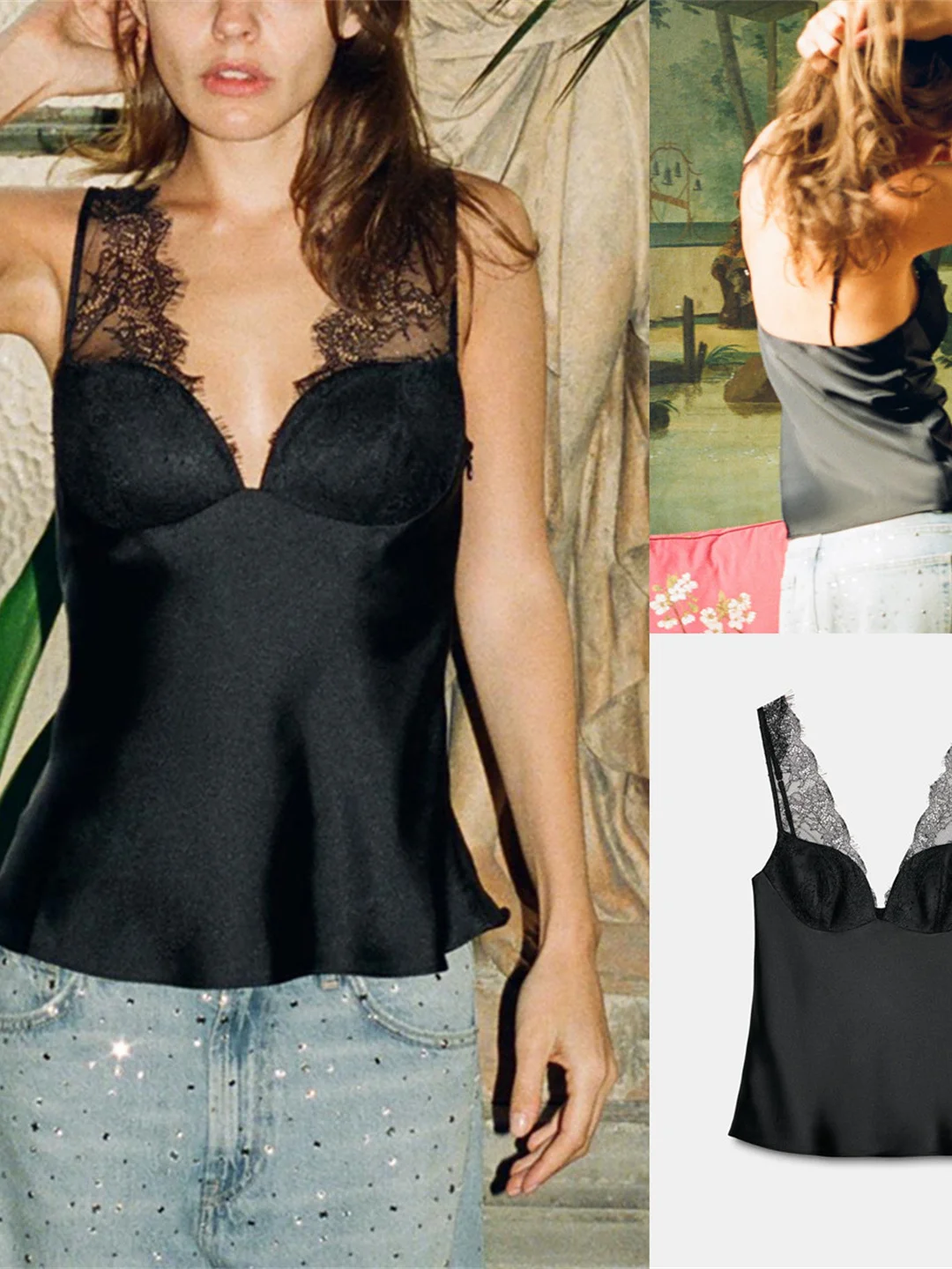 Seide Satin Spitze Herz Kragen Strap Top Damen Unterwäsche Bequeme Atmungsaktive Faionable Innen Tragen Lässige Hause Kleidung