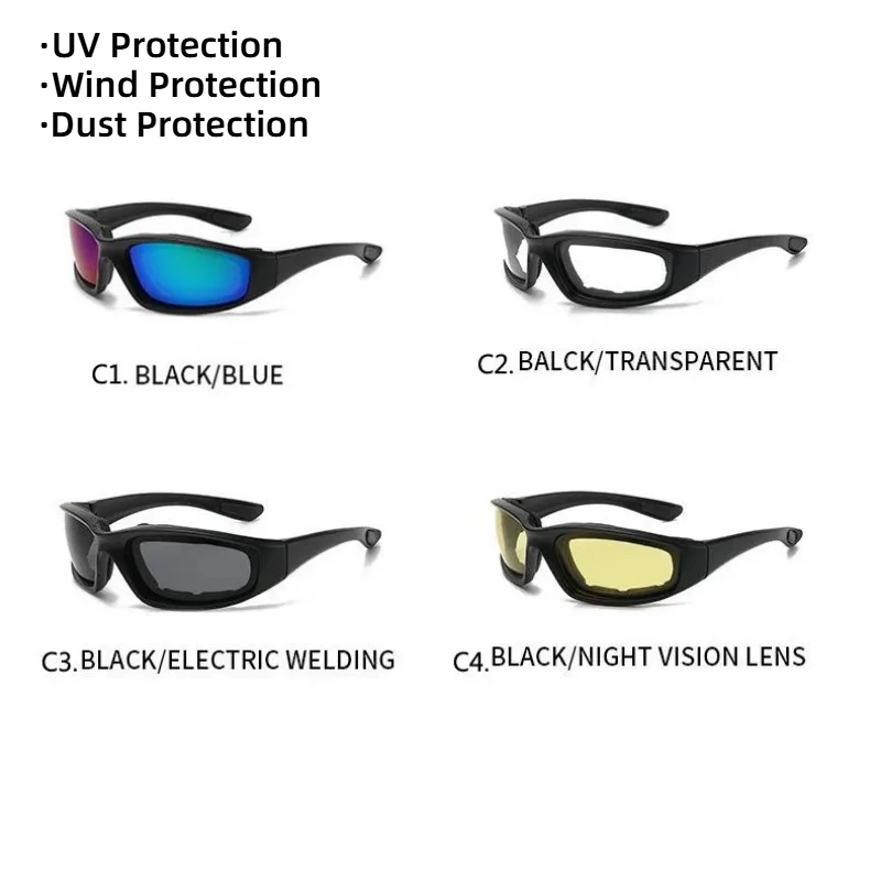 Tactical Sports Sunglasses with Foam-Padded Frame, Protective Outdoor Goggles for Cycling, Hiking, Skiing & Shooting
