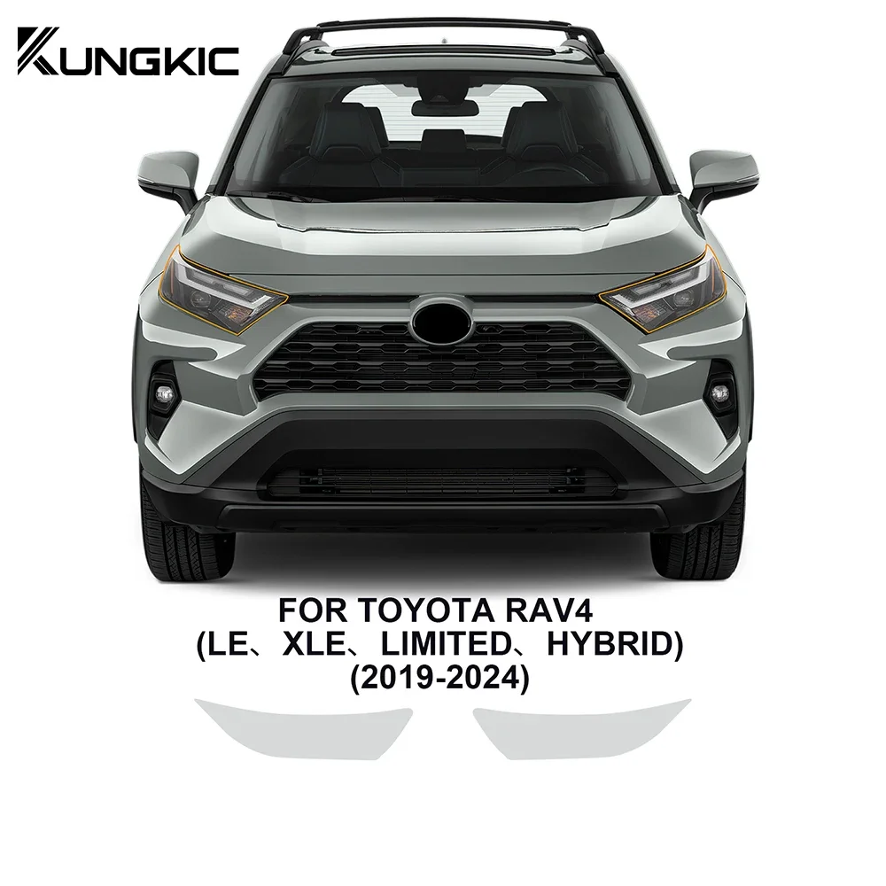 

Для Toyota RAV4 Hybrid XA50 2019-2024: Защитная прозрачная пленка (PPF) из ТПУ для передних фар, предварительно вырезанная, для защиты от царапин