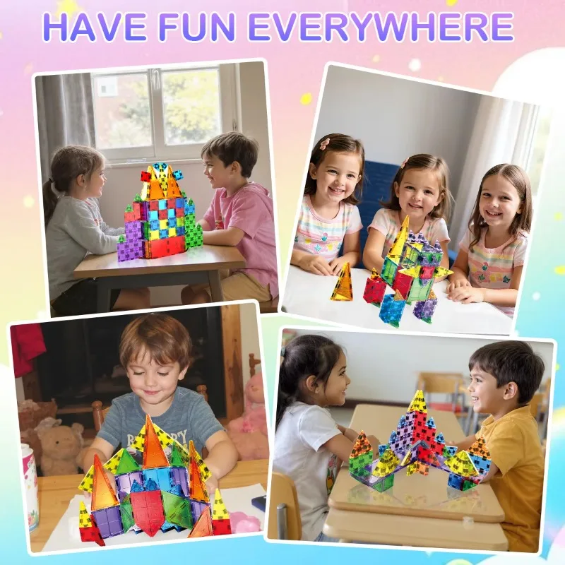 3.75CM 교육용 자석 블록 세트 감각 장난감 금속 상자 포함 휴대용 자석 블록 어린이 선물