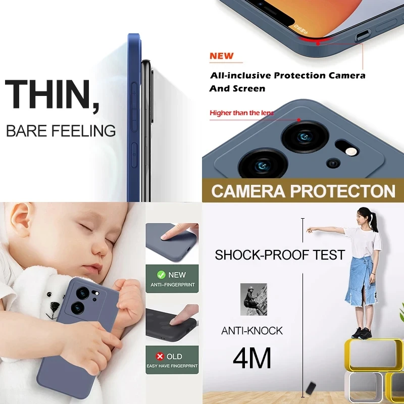 Mi 13T 13 T Mi13T Pro Case Square Liquid Silicone Phone Cases For Xiaomi Mi 13T Mi13T Pro Mi 13 T Pro 5G Protection Back Cover