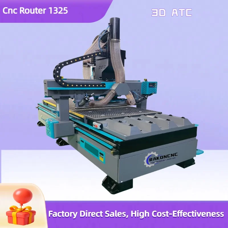 1530 1325 ATC CNC Router Machine 3D With Horizontal Spindle for Wood Stone Acrylic PVC MDF 3D Engraving Carving