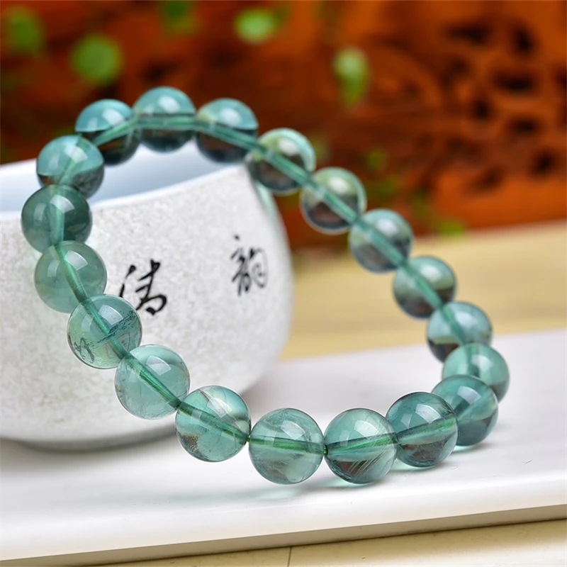 Natural Green Fluorite Bracelet String Charms Strand Exquisite Jewelry Gift Healing Crystal Energy Gift 1pcs