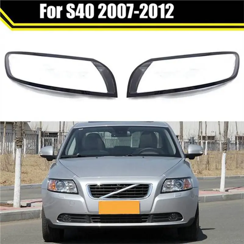 A20K-Transparent Car Headlight Lens Cover 1 Pair For Volvo S40 2007-2012 Headlamp Shell Lampshade Replacement Head Light - view 5