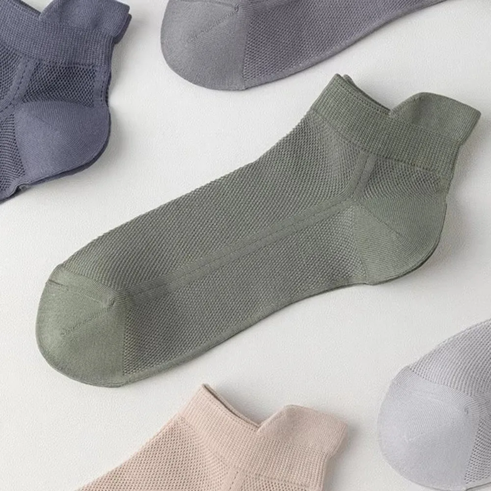 6 Pair/Set Deodorant Low Cut Men's Socks with Ear Flaps Anti Foaming Design Sports Socks Ultra-thin Soft Mesh Socks Summer