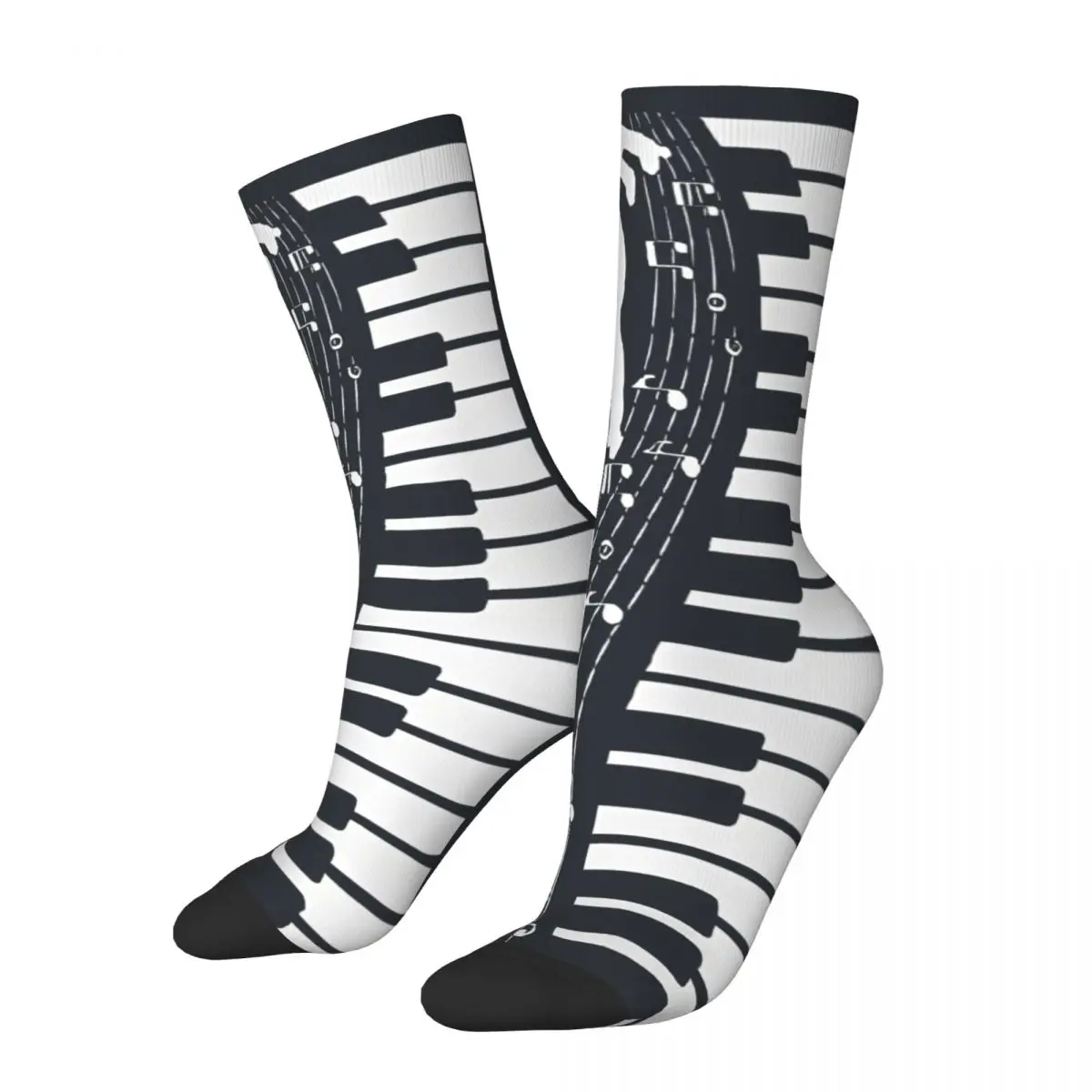 Piano Cats Stockings Graphic Fashion Socks Autumn Anti Slip Socks Men Climbing Comfortable Socks