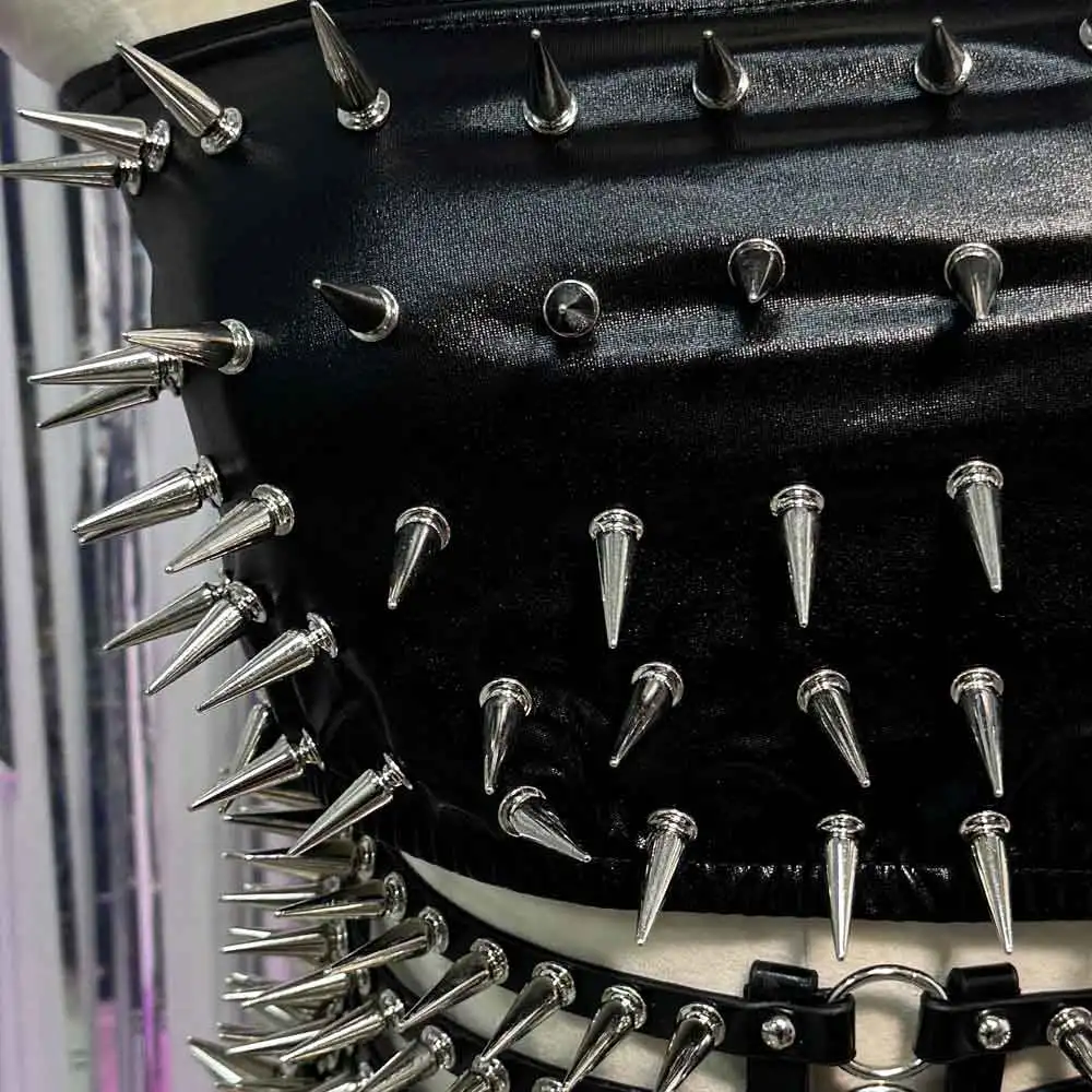 E-girls punk rock gótico na moda emo 90s eco grunge y2k topos saias club wear pico cravejado rebite goth cummerbunds harajuku