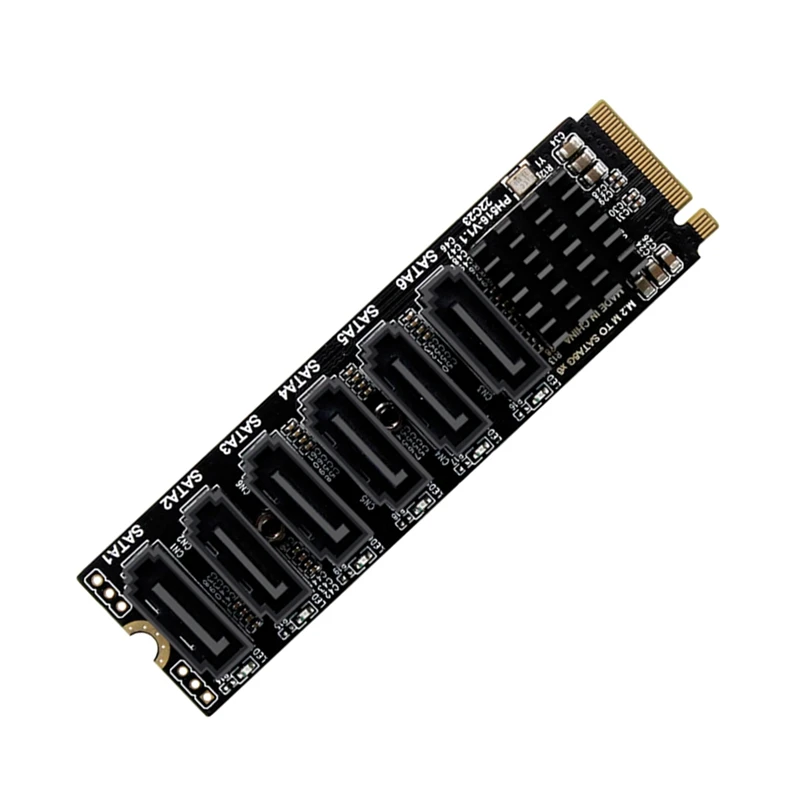 

M.2 NVME PCI-E PCIE X4 X8 X16 To 6 Port 3.0 SATA Adapter Card Riser ASM1166 Chassis Server PC Computer Expansion Card, Durable