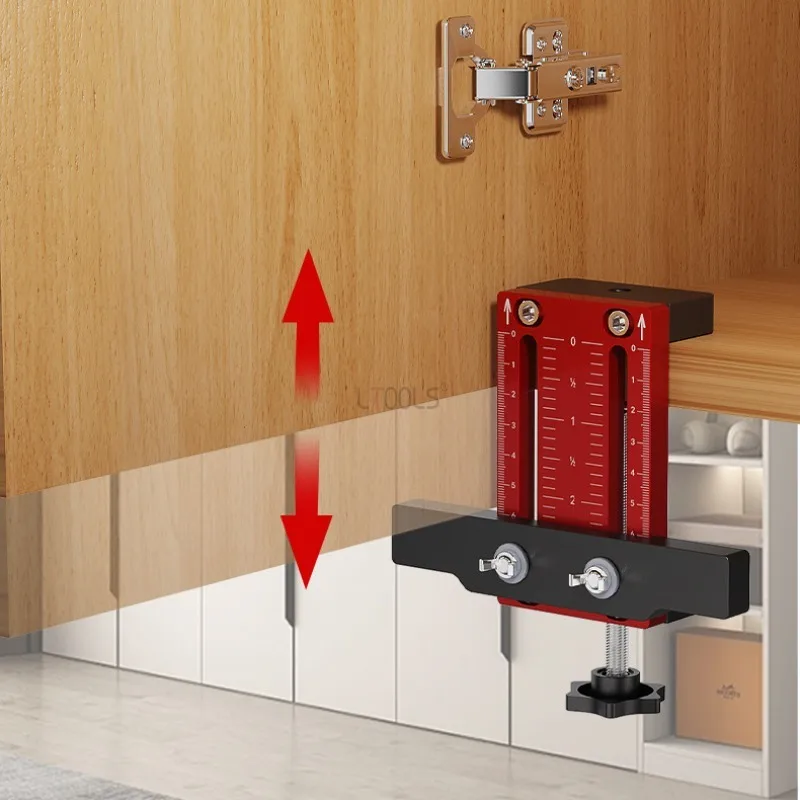 Cabinet Door Installation Locator Clamping 10-60mm Wood Board Aluminium ABS Cabinet Door Positioning Handle Install Punch Tool