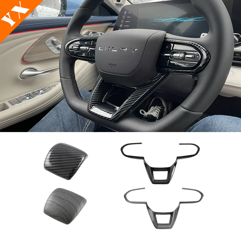 

For Chery 5X Omoda 5 FOWNIX FX accessories Car Steering Wheel Frame,Steering Wheel Decorative Protective Cover,Gear Shift Cover