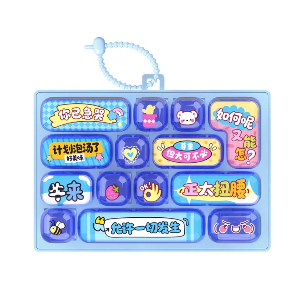 Plastic 14 Key Fidget Keyboard Charm Cartoon Clear Key Sounds Mechanical Keyboard Fidget Press-Type Animals