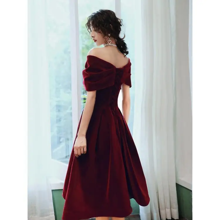 Ofallsis French Style Off Shoulder Evening Dress 2024 New Banquet High End Luxury Birthday Party Elegance One Shoulder Dresses