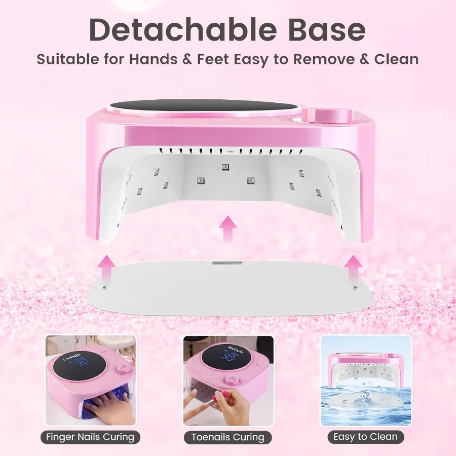 Lampada per unghie UV LED da 54 W Luce UV professionale per unghie in gel Asciugatrice per unghie senza fili ricaricabile con 36 perline lampada 4 impostazioni timer A