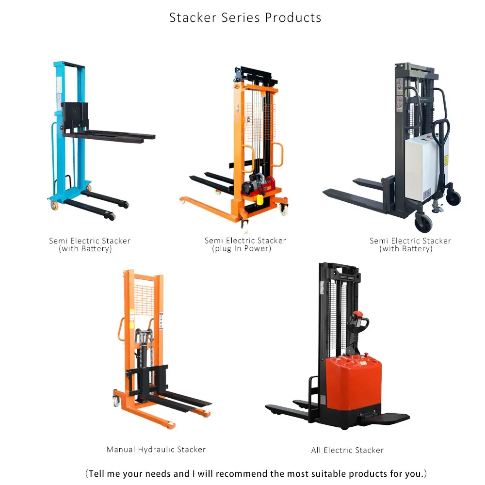 2ton 1.6m Forklift Electric Pallet Stacker With 220v Electric Hoist