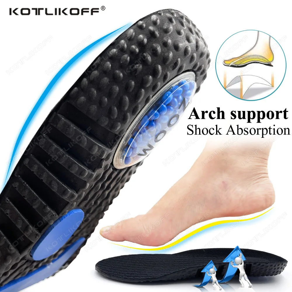 1/2 Pairs Thickening Super Shock Absorption Sport Insoles Soft Comfortable Elastic Shoe Pads Breathable Relieve Heel Pain Insole