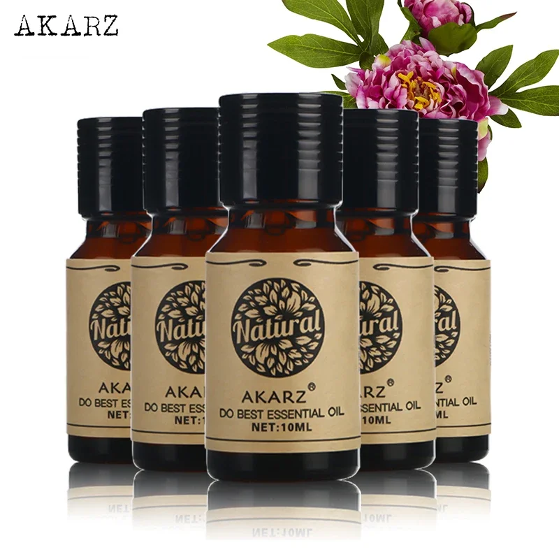 

AKARZ Aromatherapy Massage Spa Bath Essential Oil Set 10ml x 5 - Sandalwood Musk Jasmine Rose Citronella