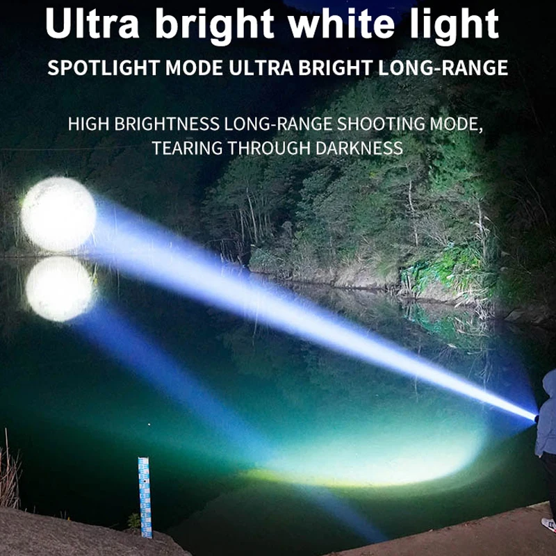 5 modos de iluminação poderosa lanterna led usb recarregável tocha portátil zoomable luz acampamento para caminhadas ao ar livre emergência