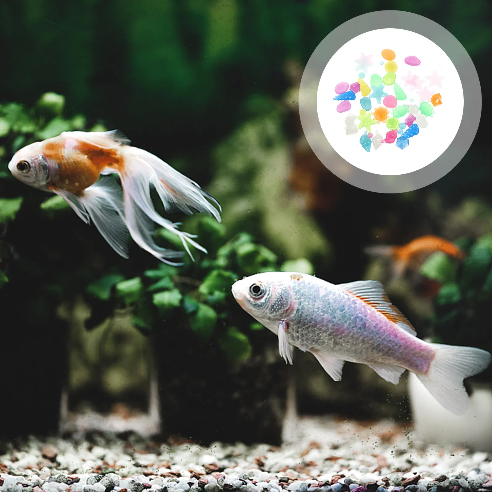 

1Set Glow in The Dark Resin Landscaping Rocks for Aquarium Fish Tank Decor Garden Water Feature Vase Beach Treasure Hunting