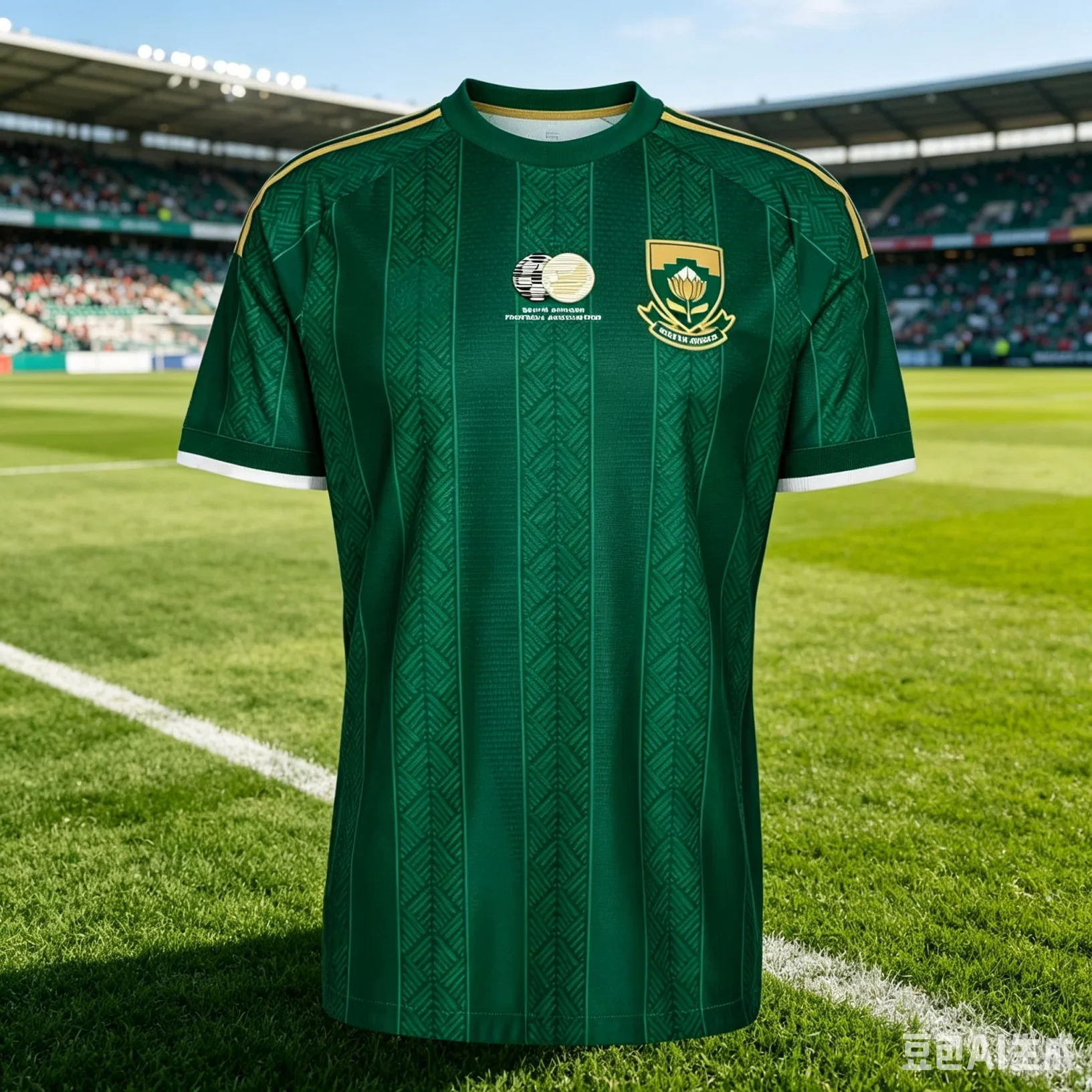 2026 South Africa Replica Soccer Jersey Green Gold Trim Sportswear Sublimation  Shirt for Fans Players and Outdoor Activities