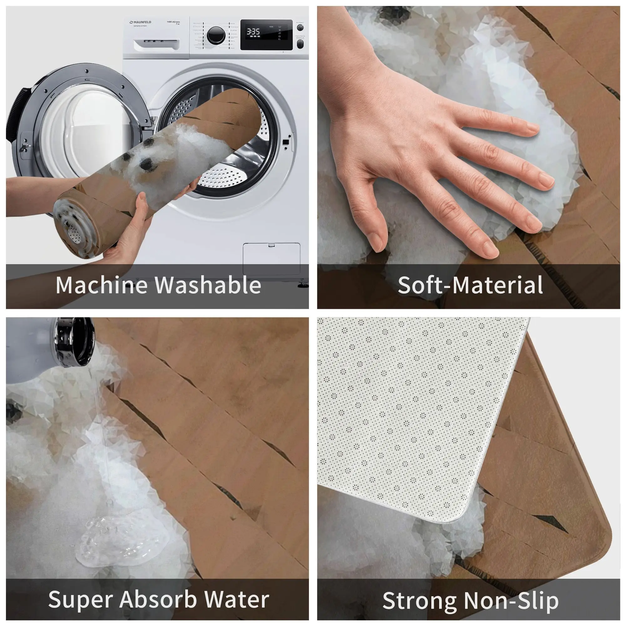 المالطية جرو منخفضة بولي مثلثات هندسية عدم الانزلاق ممسحة الكلمة حصيرة البساط للمطبخ مدخل المنزل الحمام مسند القدم الحصير