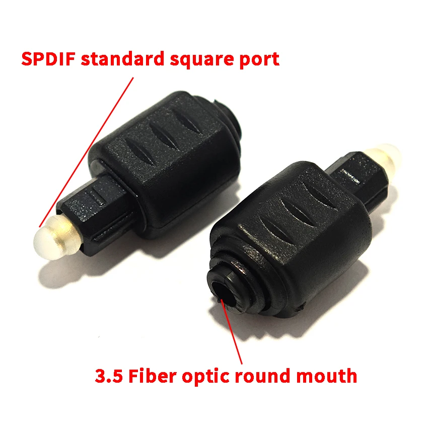 3.5mm Fiber Optic Round Female Optical Fiber Adapter to SPDIF Standard Square Port No Signal Loss Optic Connector Accessories