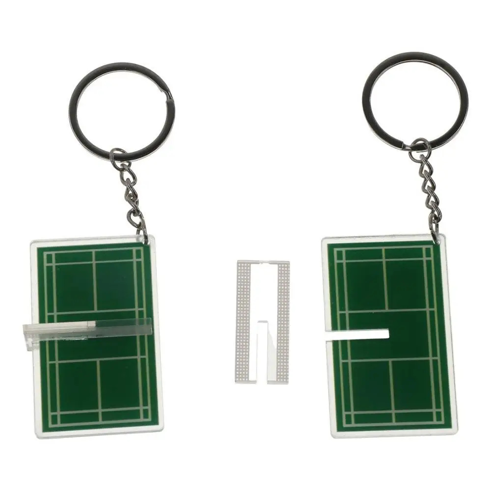 Acrylic Badminton Acrylic Keychain Three-dimensional Two-sided Badminton Playground Keyring Table Tennis Tennis Court