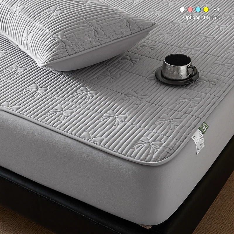 Deep Pocket Waterproof Quilted Mattress Protector Hypoallergenic Anti Dust Mite Noiseless Fitted Bed Pad Cover Mattress Cover