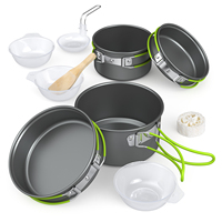 New Camping Cooking Set Camping Cookware Travel Tableware Outdoor Picnic Set Teapot For 2-3 Peaple Non-stick Pots Assorted Sets