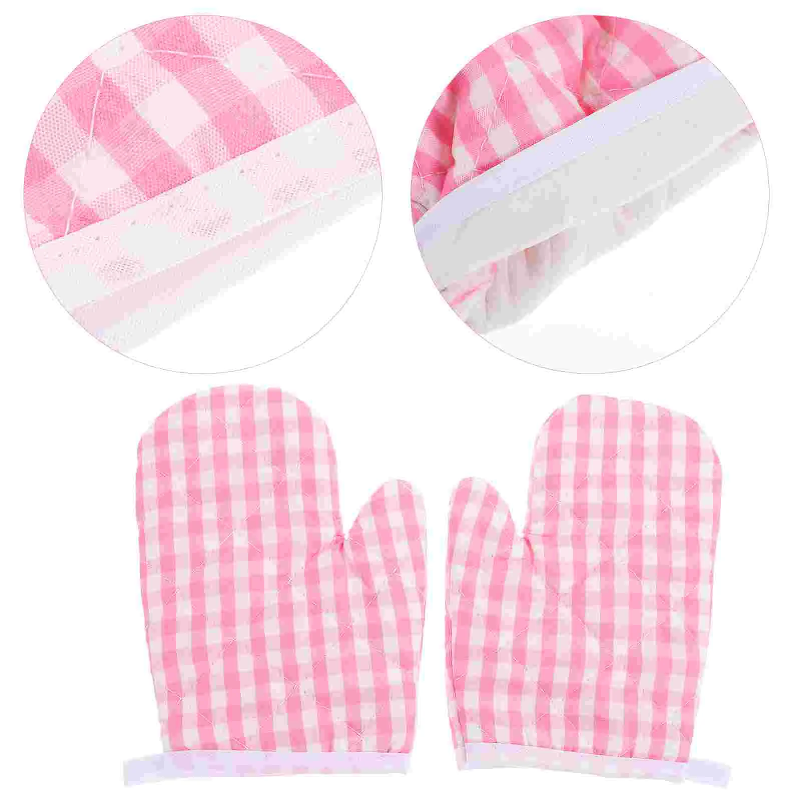 

2 Pcs Microwave Gloves Kid Toys Oven Mitts Thicken Kids Cooking Mittens Polyester Kitchen Heat Resistant Child