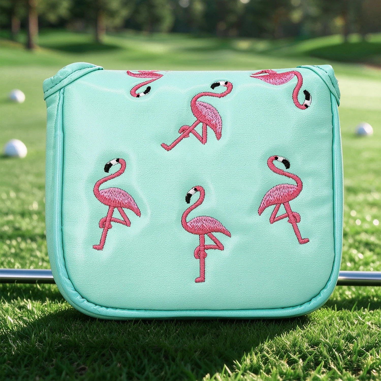 1PC Golf Mallet Putter Headcover, Cute Flamingo Pattern Golf Club Protector, Nice Gift Choice for Golf Lovers, Friends, Family