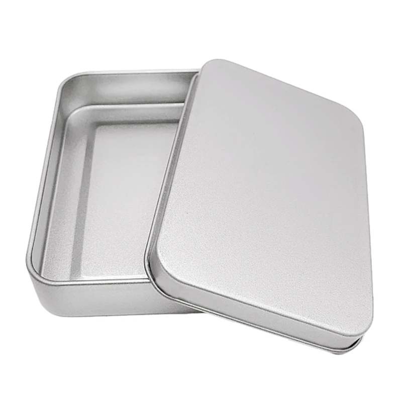 Rectangle Small Metal Game Cards Storage Box Trading Card Case Organizer Empty Tinplate Tin Box Home Candy Cosmetic Container