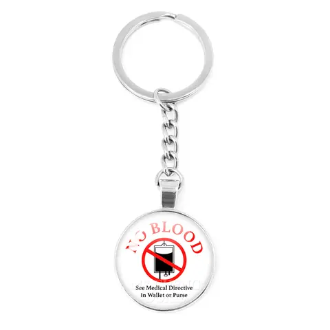 JW.Org Charm Keychain "No BLOOD" Cabochon Pendant Keychain Jehovah's Witnesses Pendant Gifts For Women And Man Jewelry