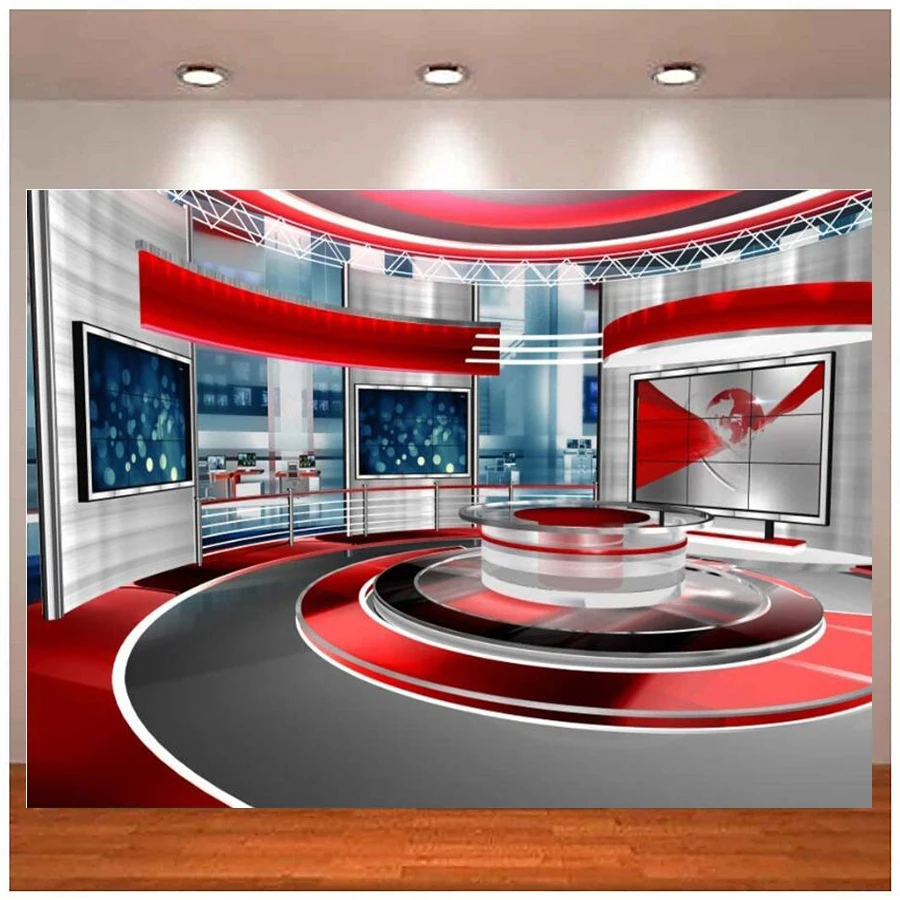 

Photography Backdrop Broadcast Station News-Television Hall Interior Scene Projector Background Host Game Theme Birthday