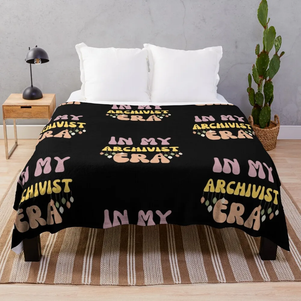 Archivist funny - In my archivist era funny groovy Throw Blanket For Sofa Thin Weighted anime Sofas Blankets