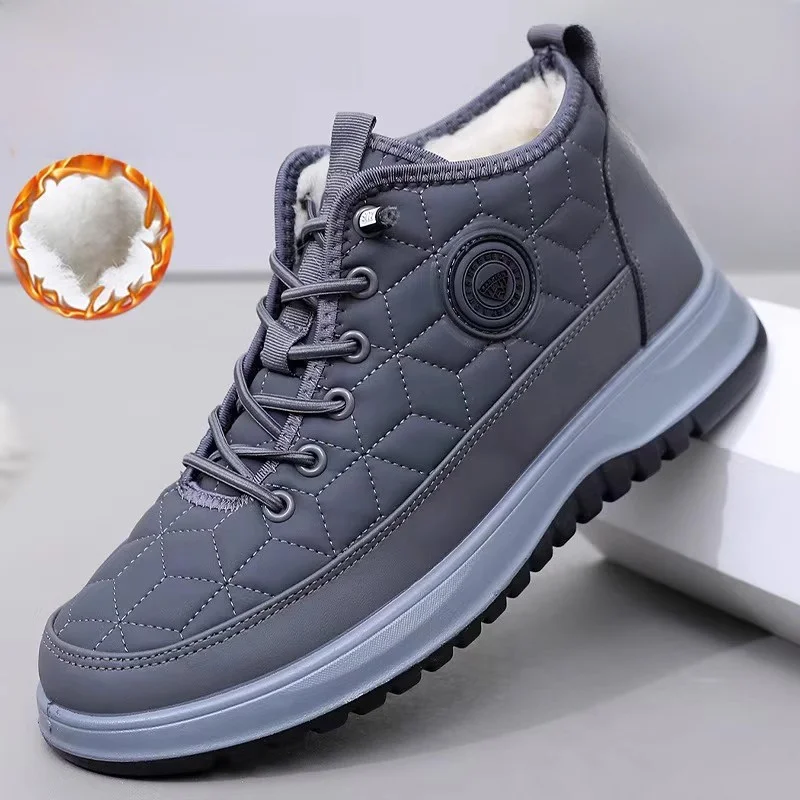 

Теплые мужские зимние ботинки на флисовой подкладке, высокие, удобные, нескользящие, для активного отдыха, хлопковые, мягкие, в стиле Dad Shoes